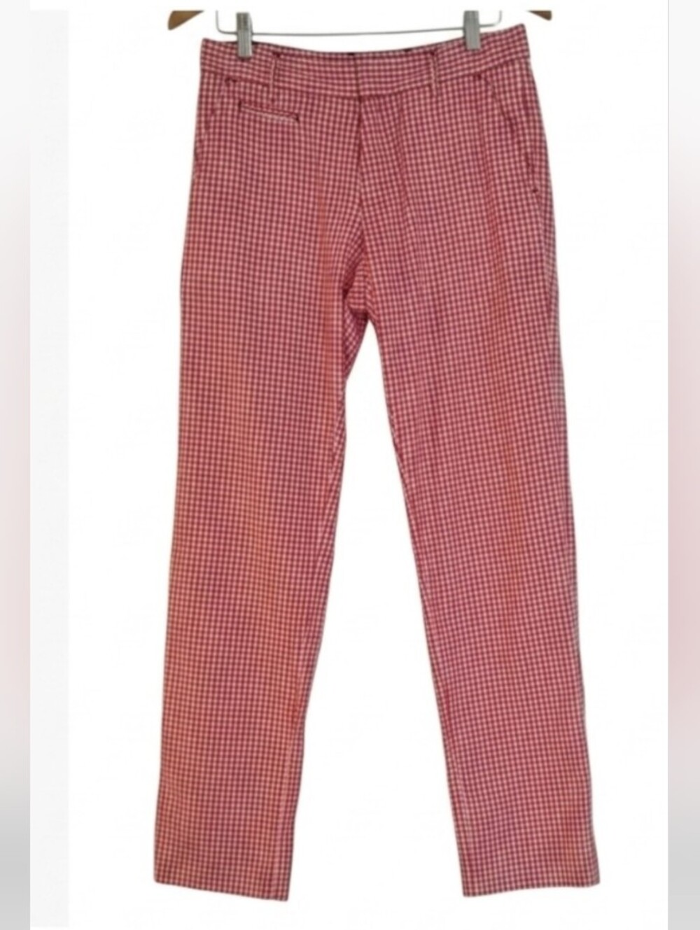 Italian Gingham Cotton Pants - Classic Fit